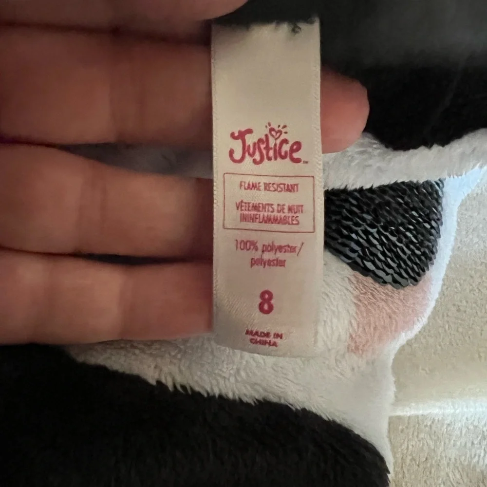 Justice Girls Sz 7/8 Holiday Panda Bear Onesie Pj’s and Footed Monkey Pj’s